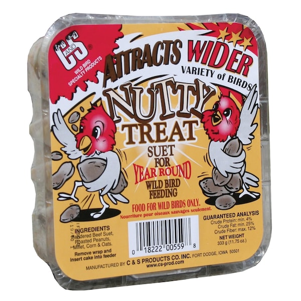 C&S Products C&S Products Nutty Treat Assorted Species Beef Suet Wild Bird Food 11.75 oz 12559 - main